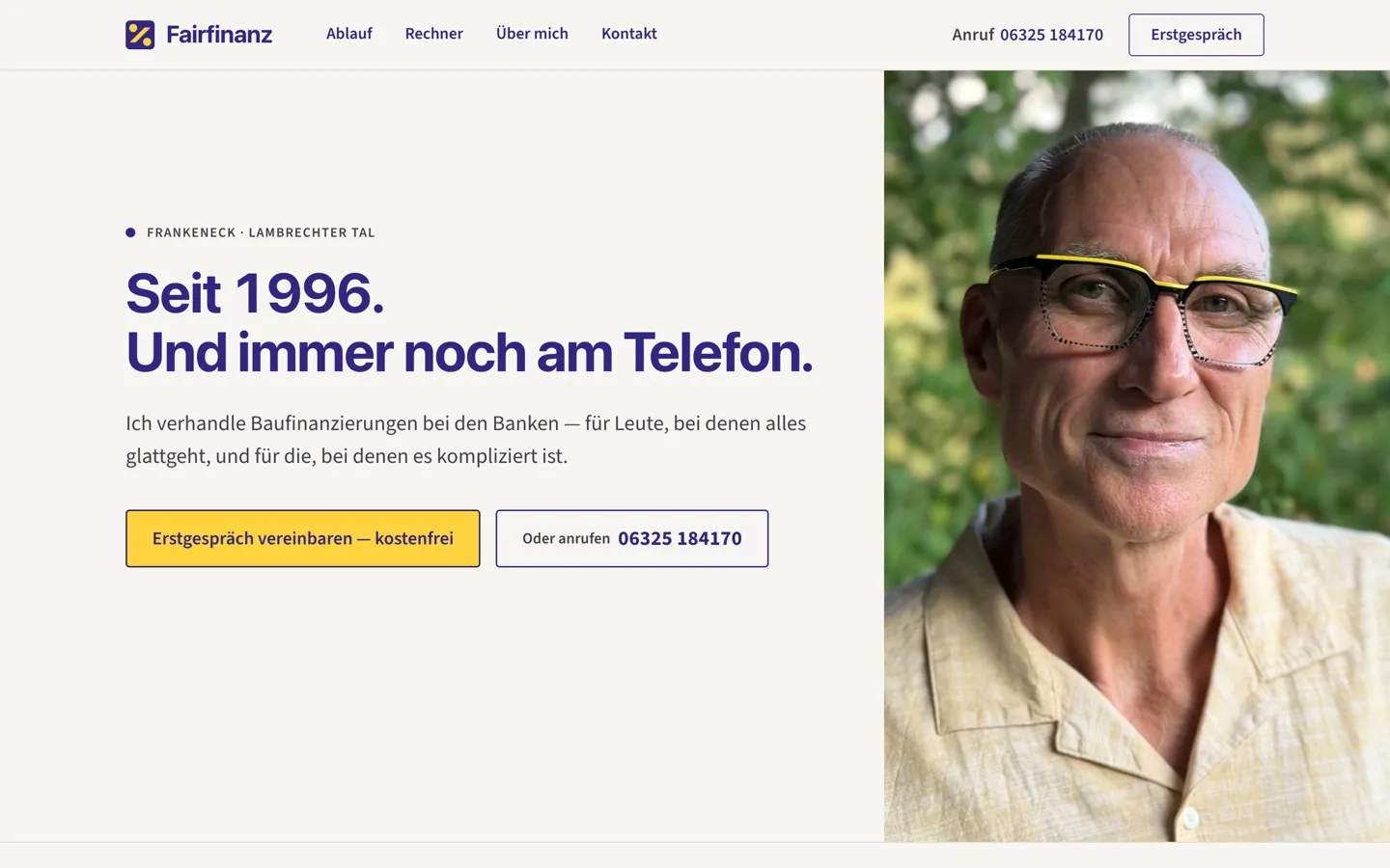 Startseite der von Reiss & Rief umgesetzten Website frank-schlieker.de